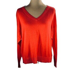 Elizabeth and James Cherry Red Long Sleeve V-Neck Sweater Size S Small
